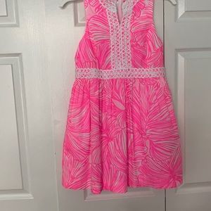 Girls pink and white lily dress